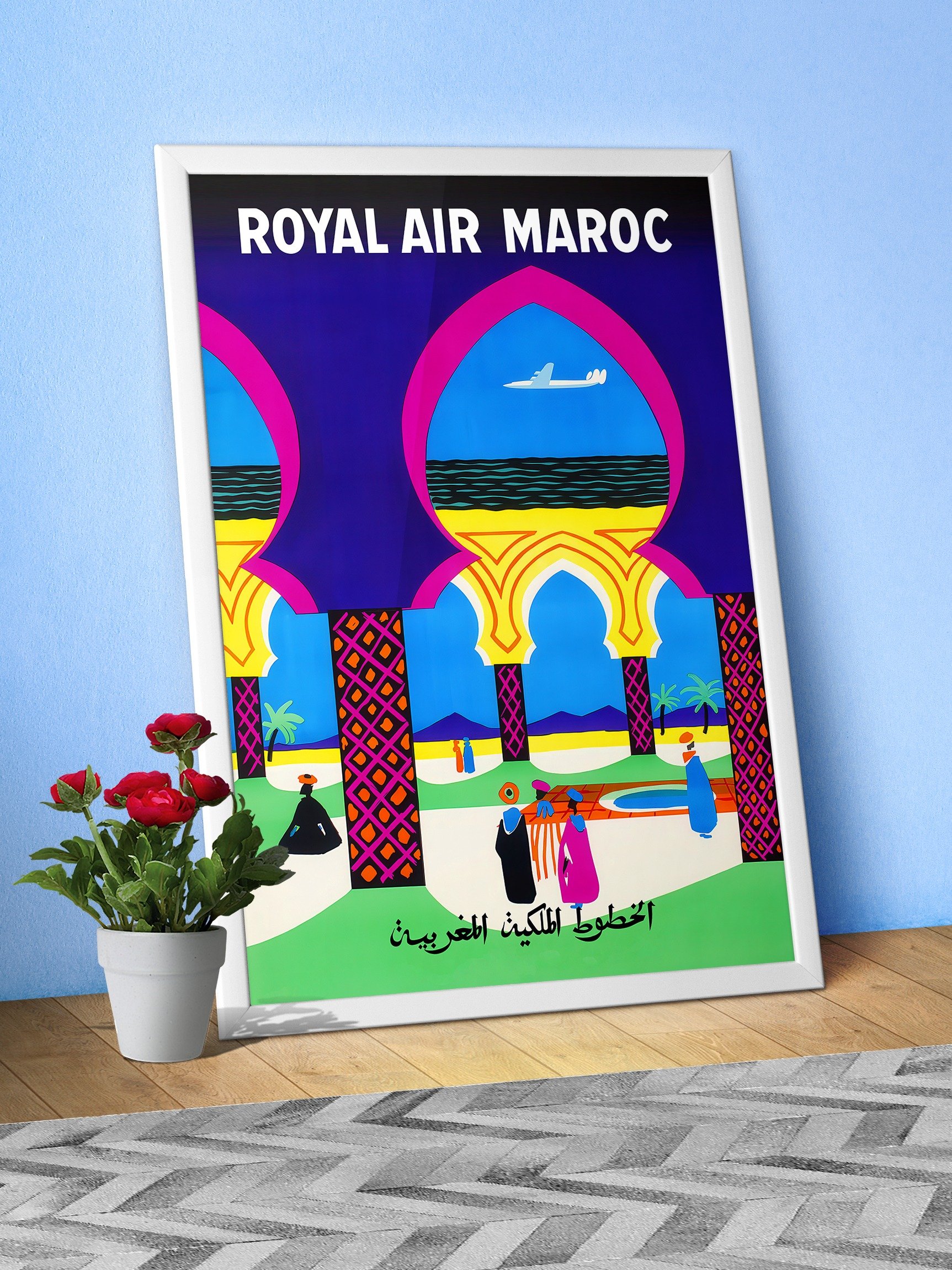 Morocco, Air Maroc, 1960 — retro travel poster, vintage travel print product image (3)