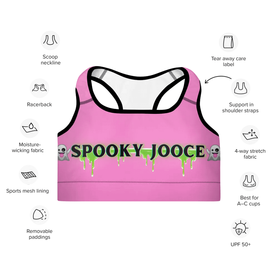 SPOOKY JOOCE Padded Sports Bra - Light Pink product image (9)