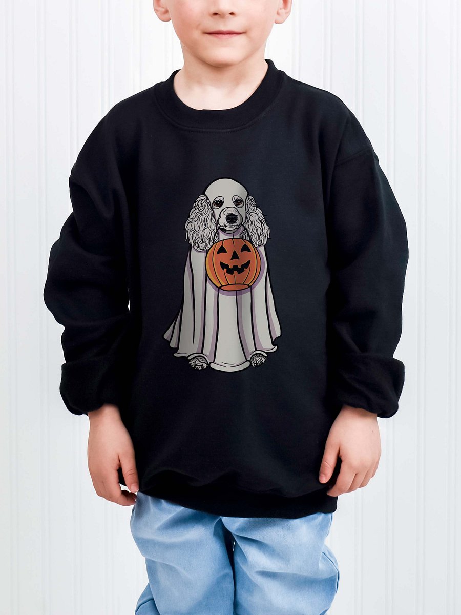 Halloween Standard Poodle(White) Youth Sweatshirt product image (1)