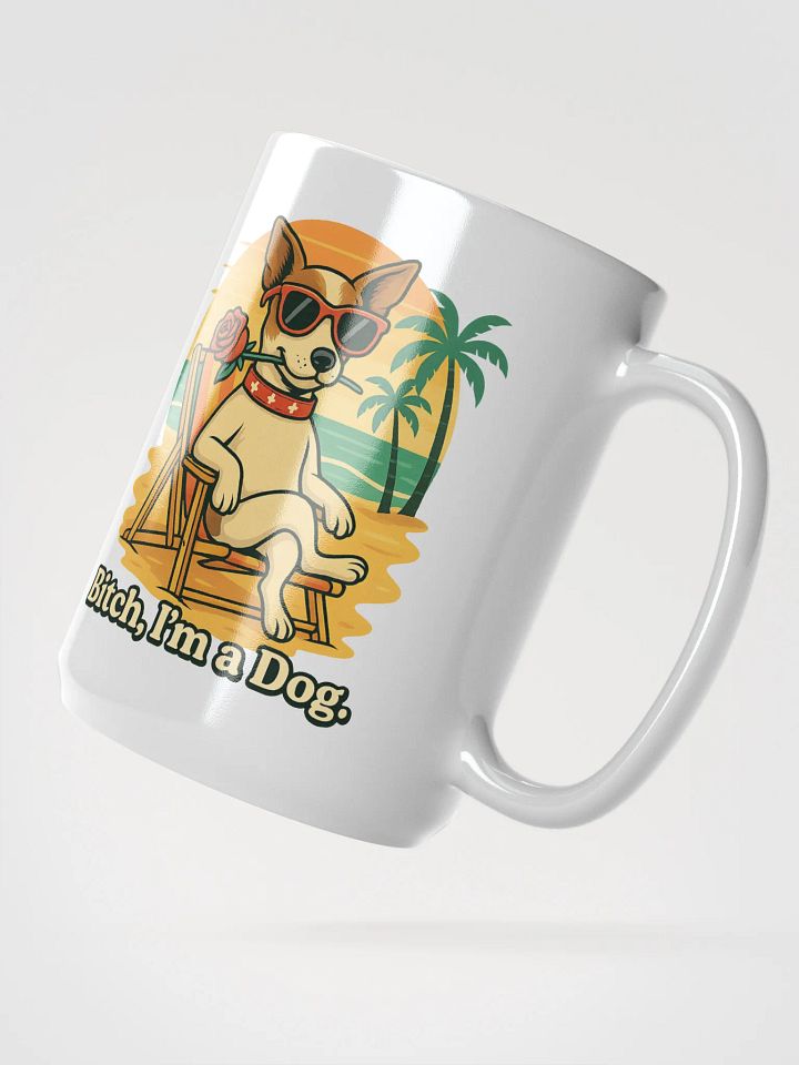 Beach Bum Dog White Glossy Mug product image (2)