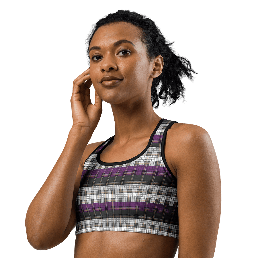 Asexual Pride Plaid Sports Bra product image (2)