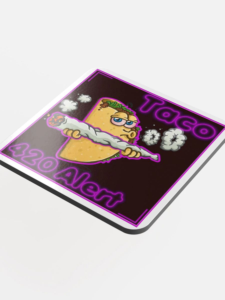 420 Alert Taco Glossed Cork Coaster product image (4)