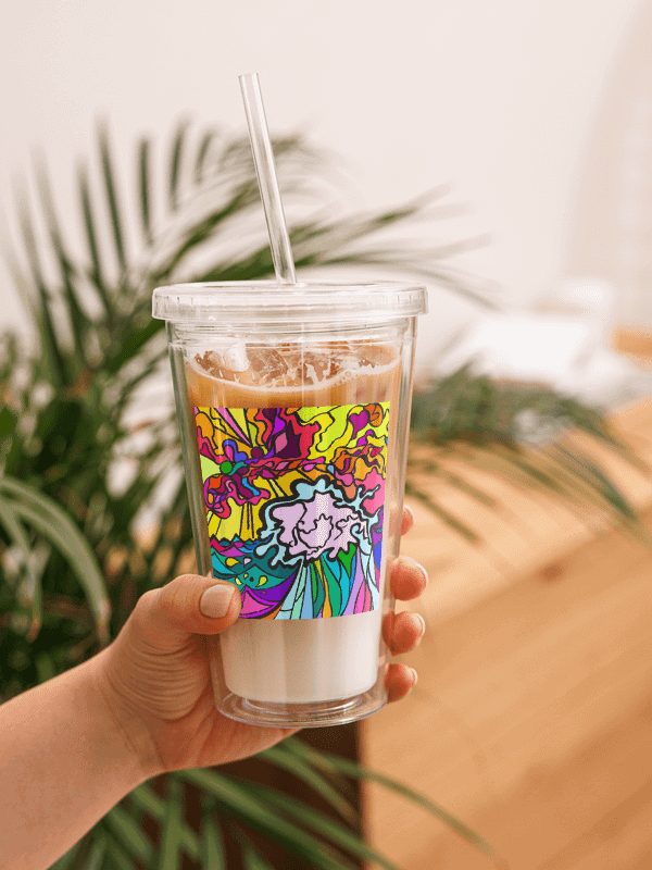 Vibrant Flow Double Wall Tumbler - Wave at Sunset product image (5)