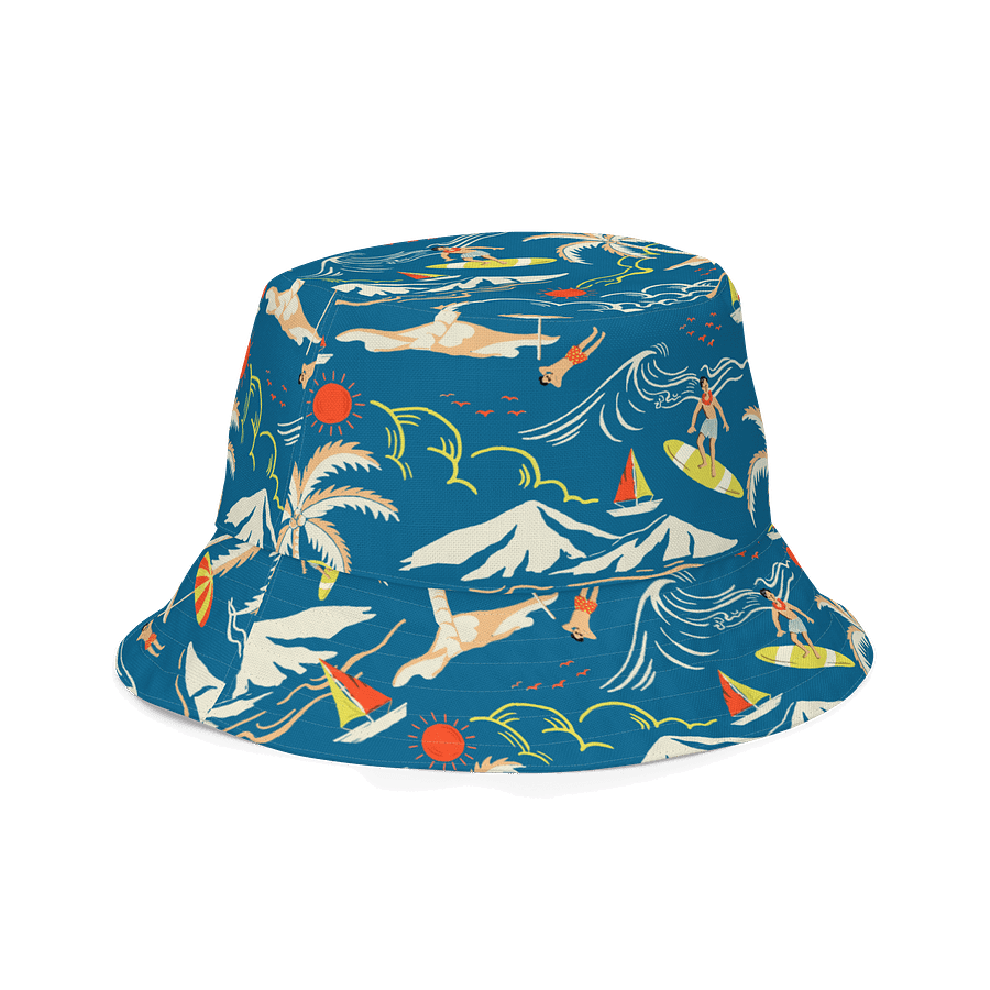 Retro Surf Reversible Bucket Hat – Tropical All-Over Print product image (5)