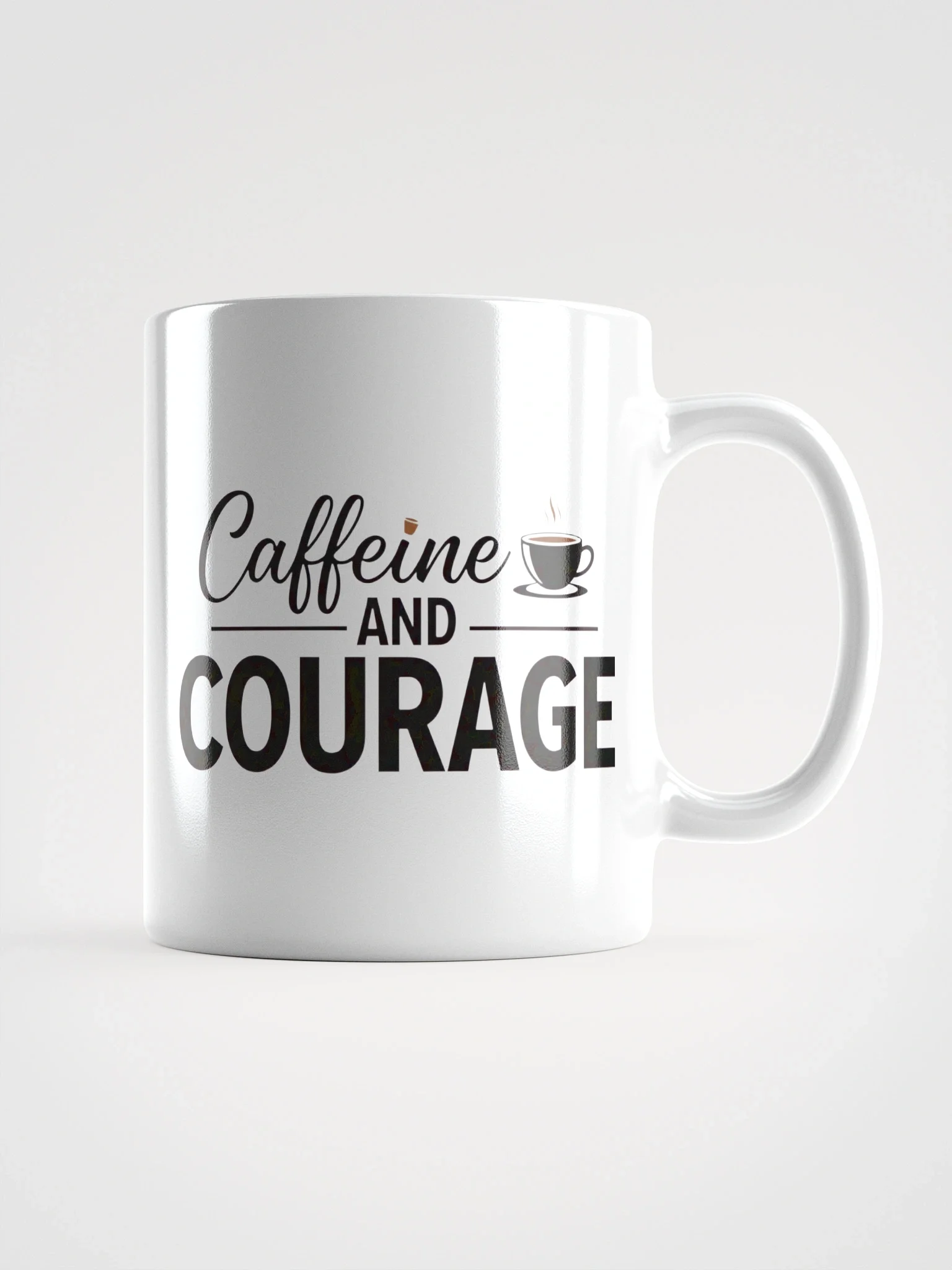 Caffeine and Courage Mug – Bold Coffee Cup for Morning Motivation & Daily Inspiration product image (2)