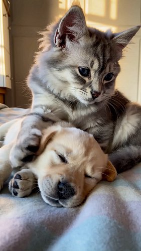 Does this make you want a cat and a puppy? 😻