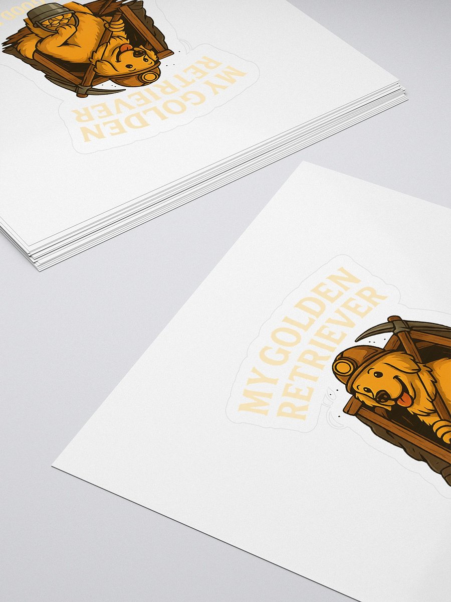 Golden Retriever Miner Kiss Cut Stickers product image (4)