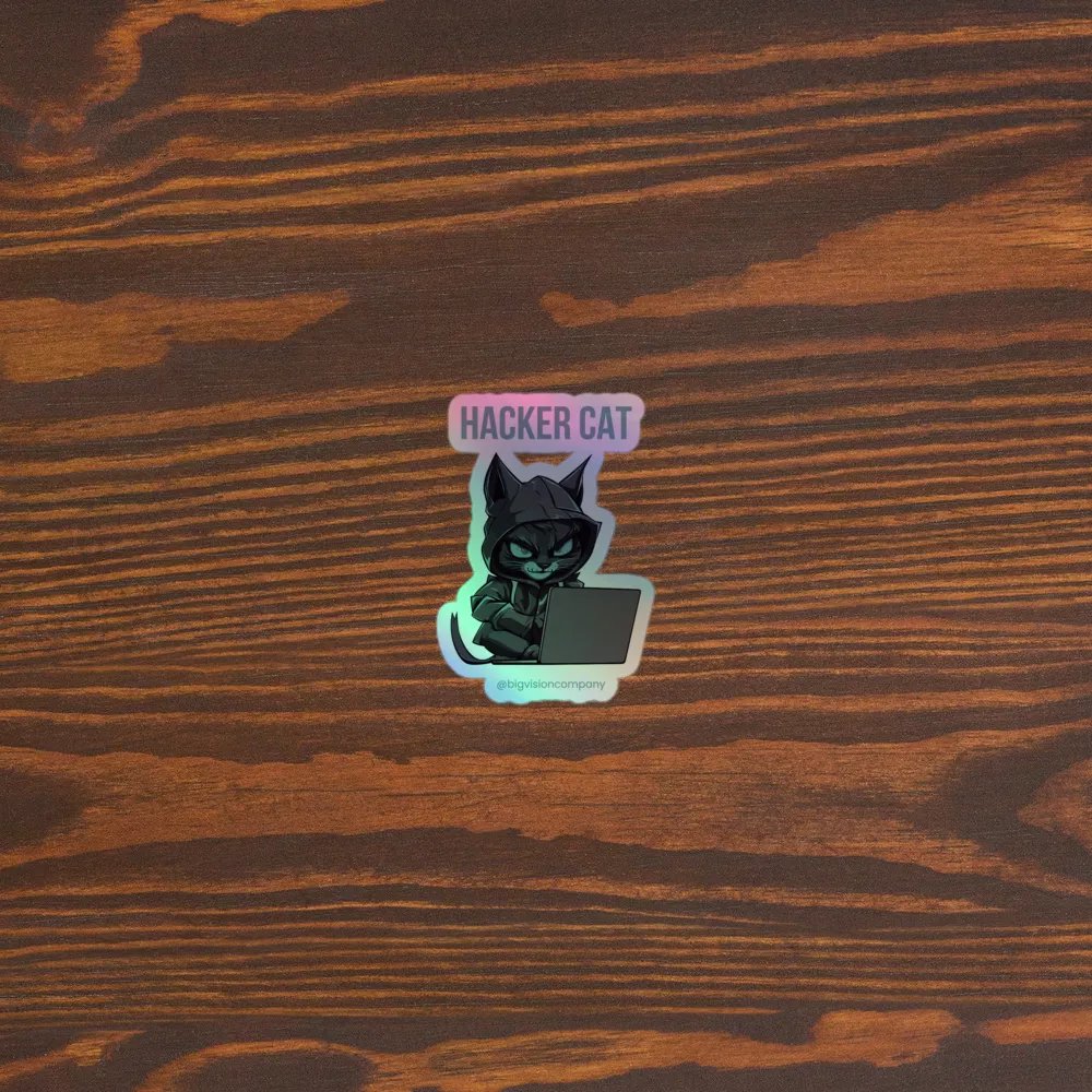 Hacker Cat Holographic Sticker Sheet product image (5)