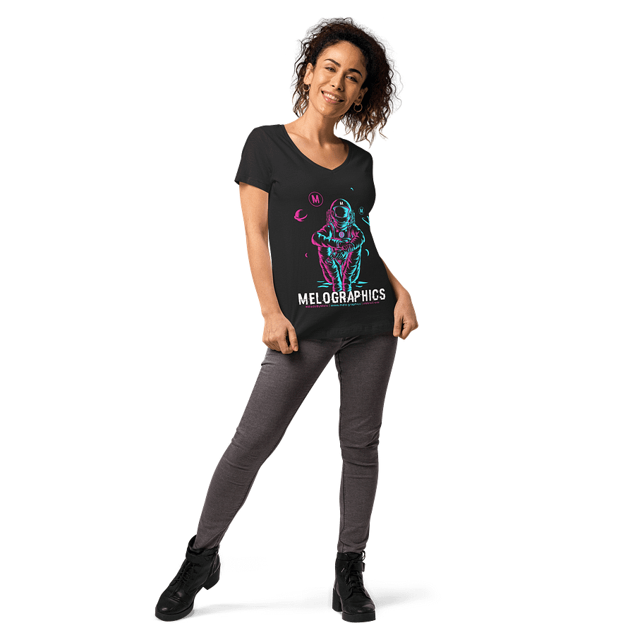 #MeloCrew Vibes: Duotone - Classic Women's V-Neck T-Shirt | #MadeByMELO product image (6)