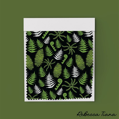 'New Zealand Ferns' also available in black! This design features native New Zealand ferns - Silver fern, Punga frond, Heruhe...