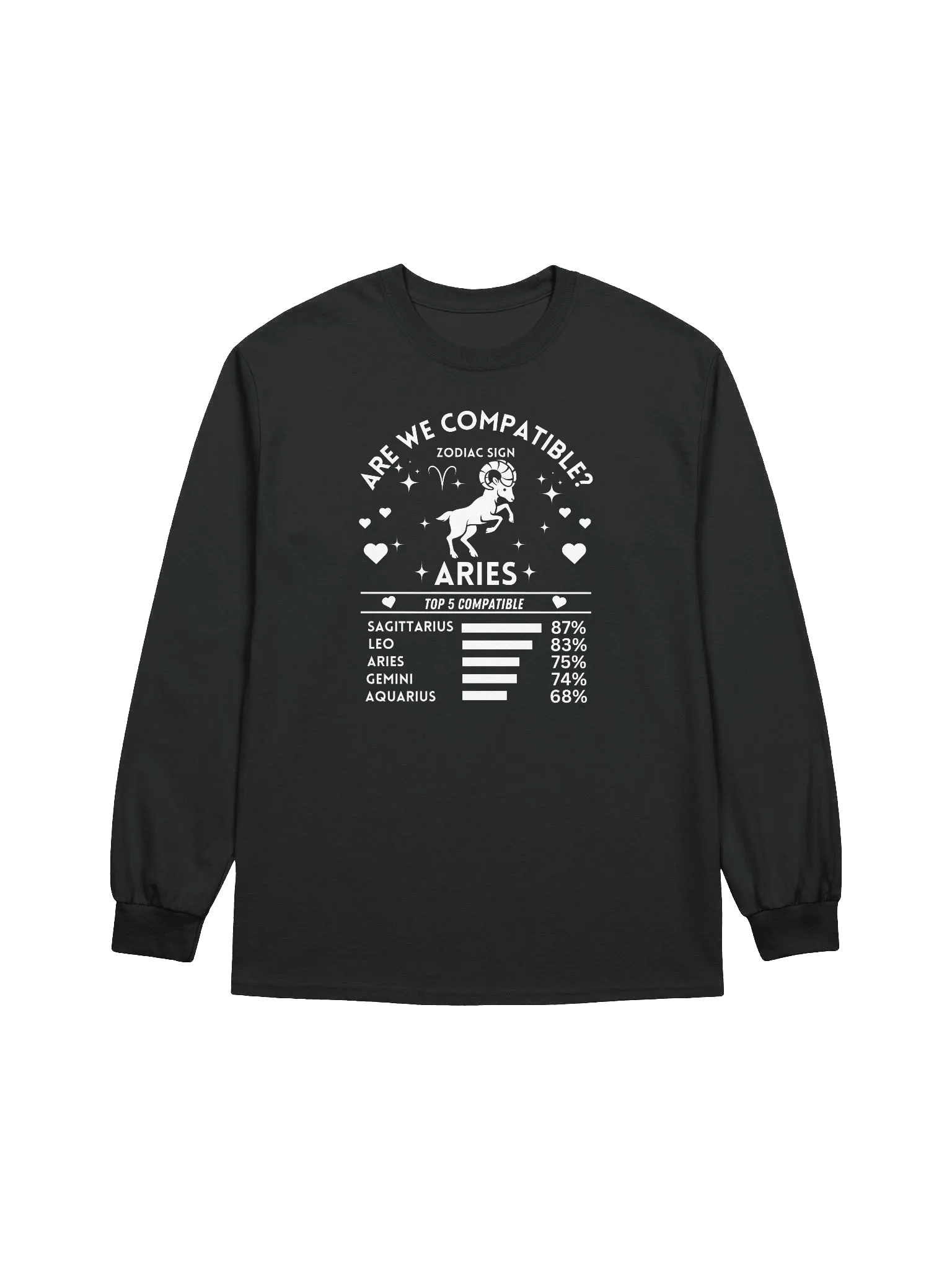 Aries Zodiac Sign Romantic Compatibility - Gildan Ultra Cotton Unisex Long Sleeve T-Shirt - Dark Colors product image (2)
