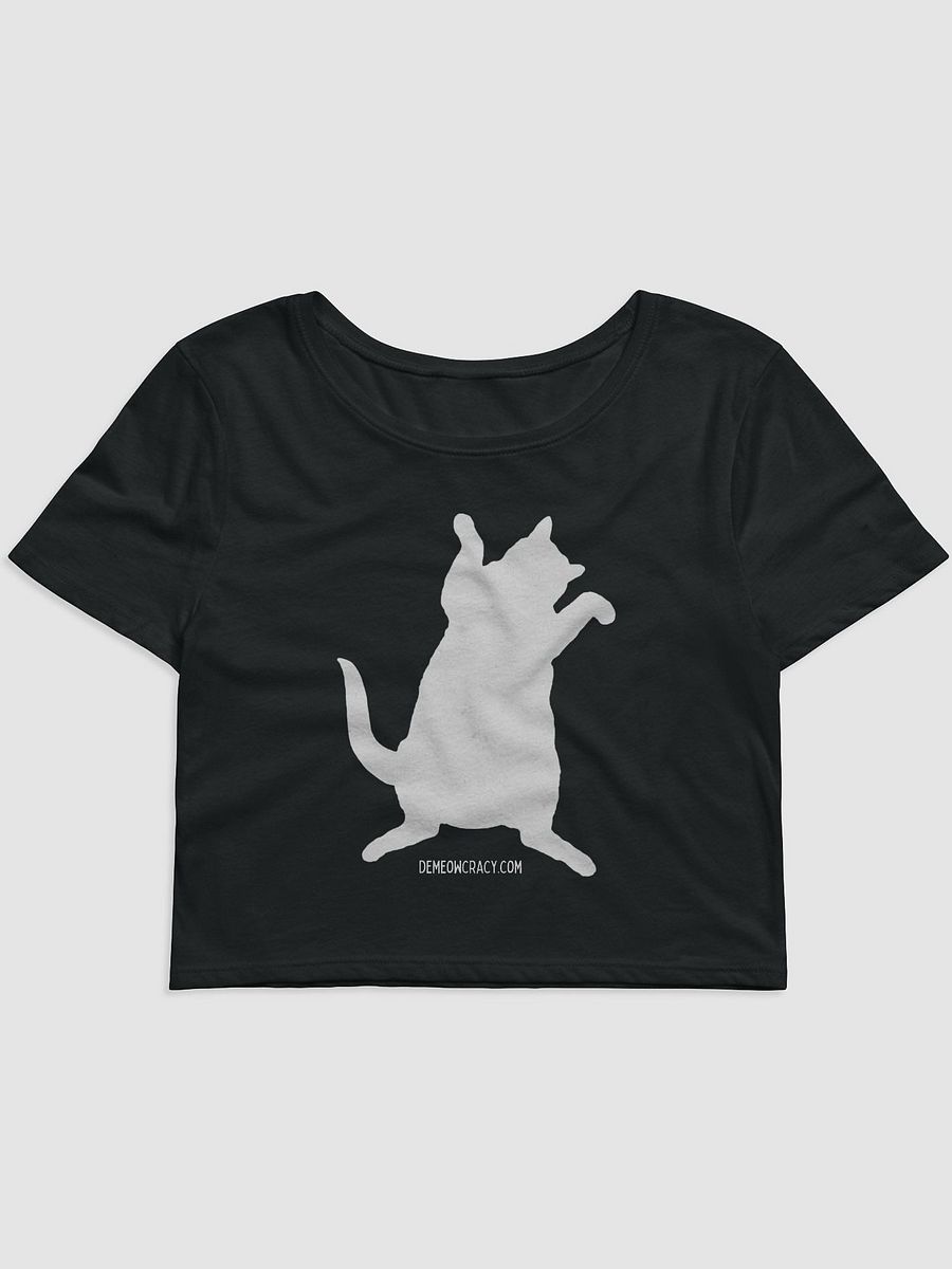 White Cat Silhouette Dancing for DeMeowcracy Women's Crop Tee product image (1)