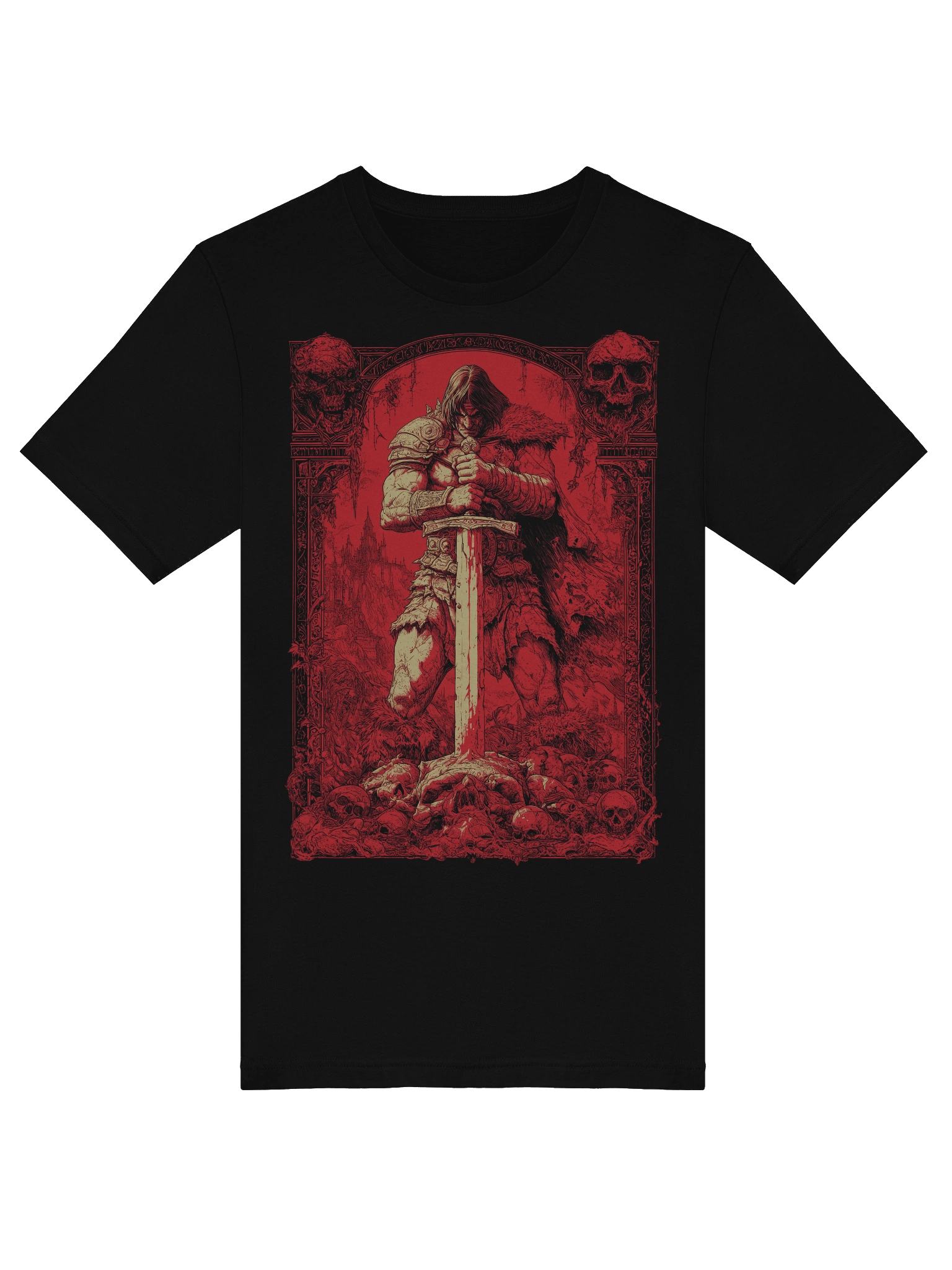 Savage Sword Blood Red Conan Cimmeria Barbarian Robert E. Howard Hyborian Crom, Dark Fantasy T-Shirt product image (5)