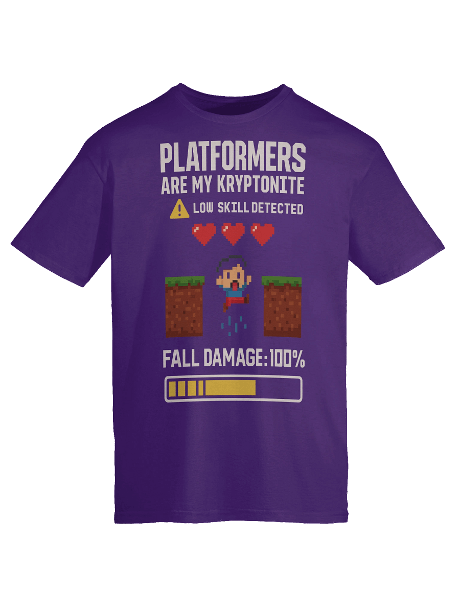 Platformers Are My Kryptonite – Funny Retro Gamer T-Shirt product image (9)