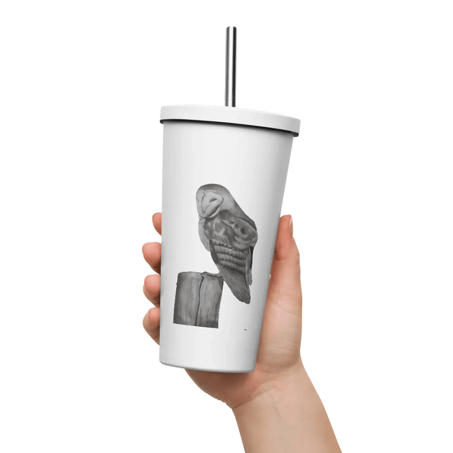 Barn Owl Drawing Straw Cup product image (11)