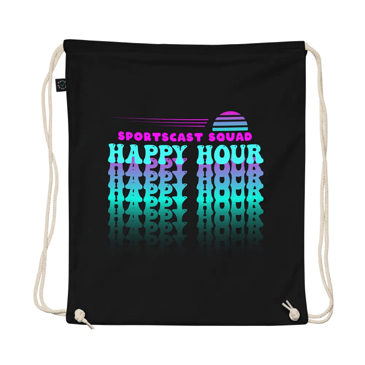 HAPPY HOUR VIBES ORGANIC COTTON DRAWSTRING BAG product image (1)