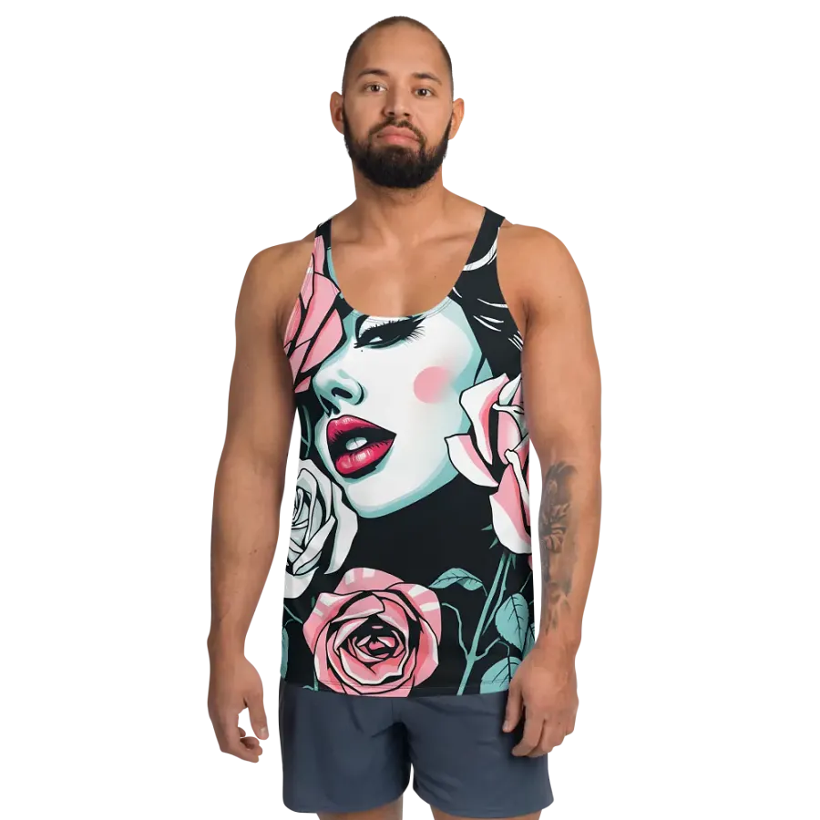 Roses and Beauty All-Over Tank Top unisex product image (1)