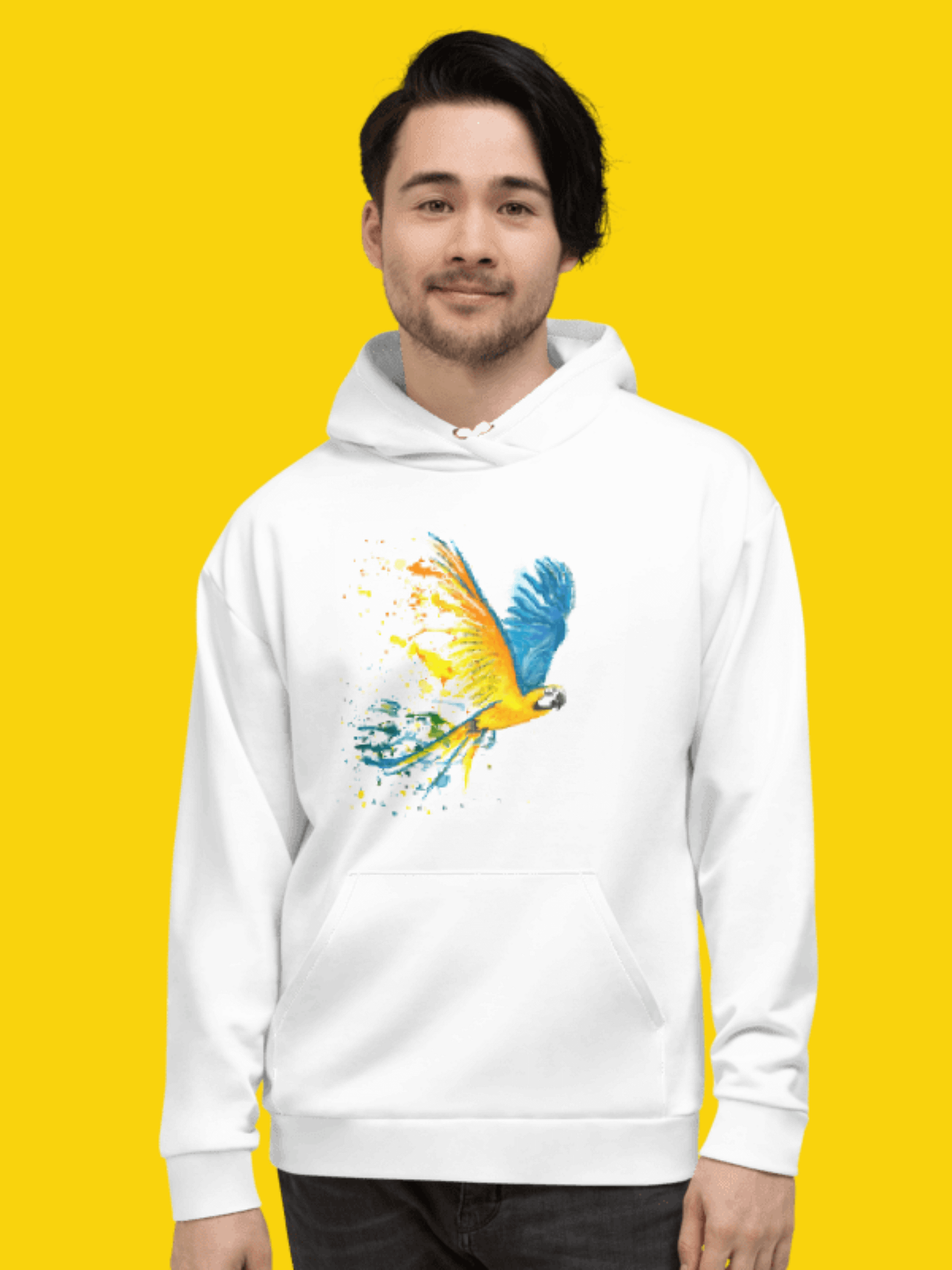 All-Over Print Recycled Unisex Hoodie ''Parrot'' | Anastasia Gracheva© product image (6)