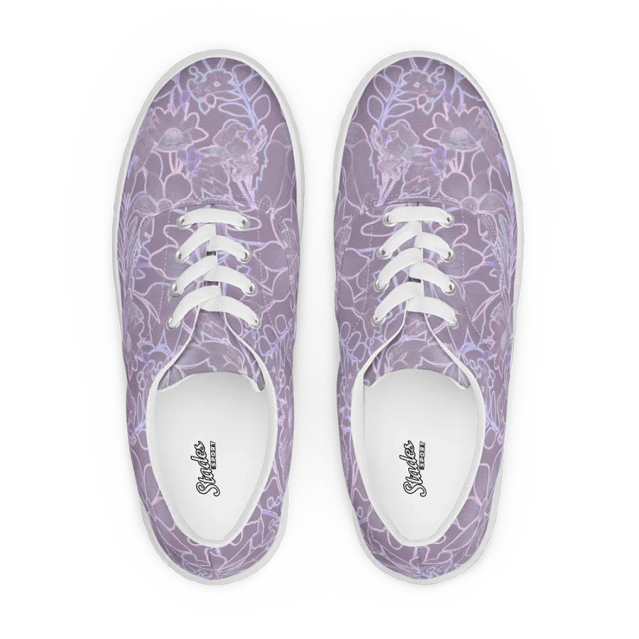 Line art Lilac and Pink Floral/Women's Lace-Up Canvas Shoes by Allcolor product image (1)
