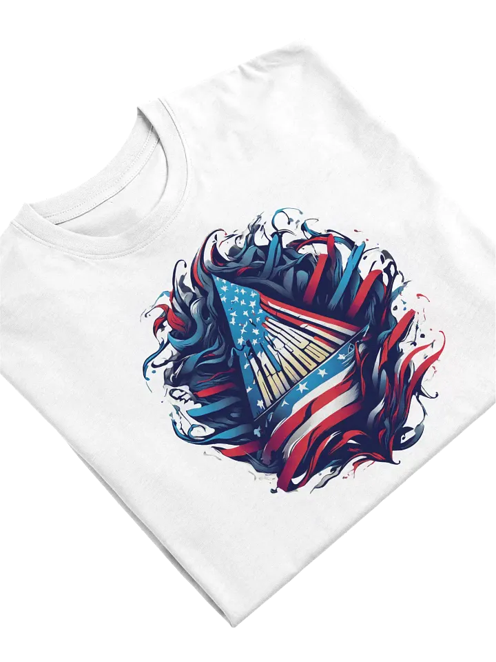 Patriotic Swirl Tee, Bold USA Flag Shirt, Perfect Gift for Him product image (1)