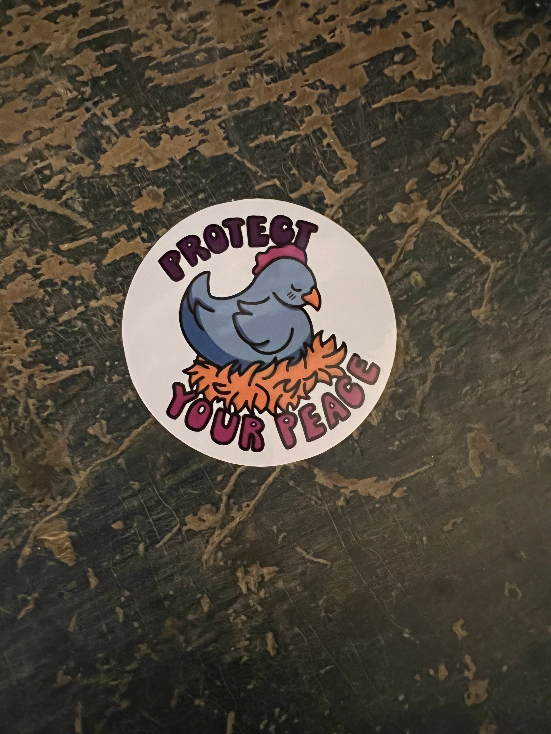 Protect Your Peace Blue 'Dew Chicken Vinyl Sticker product image (2)