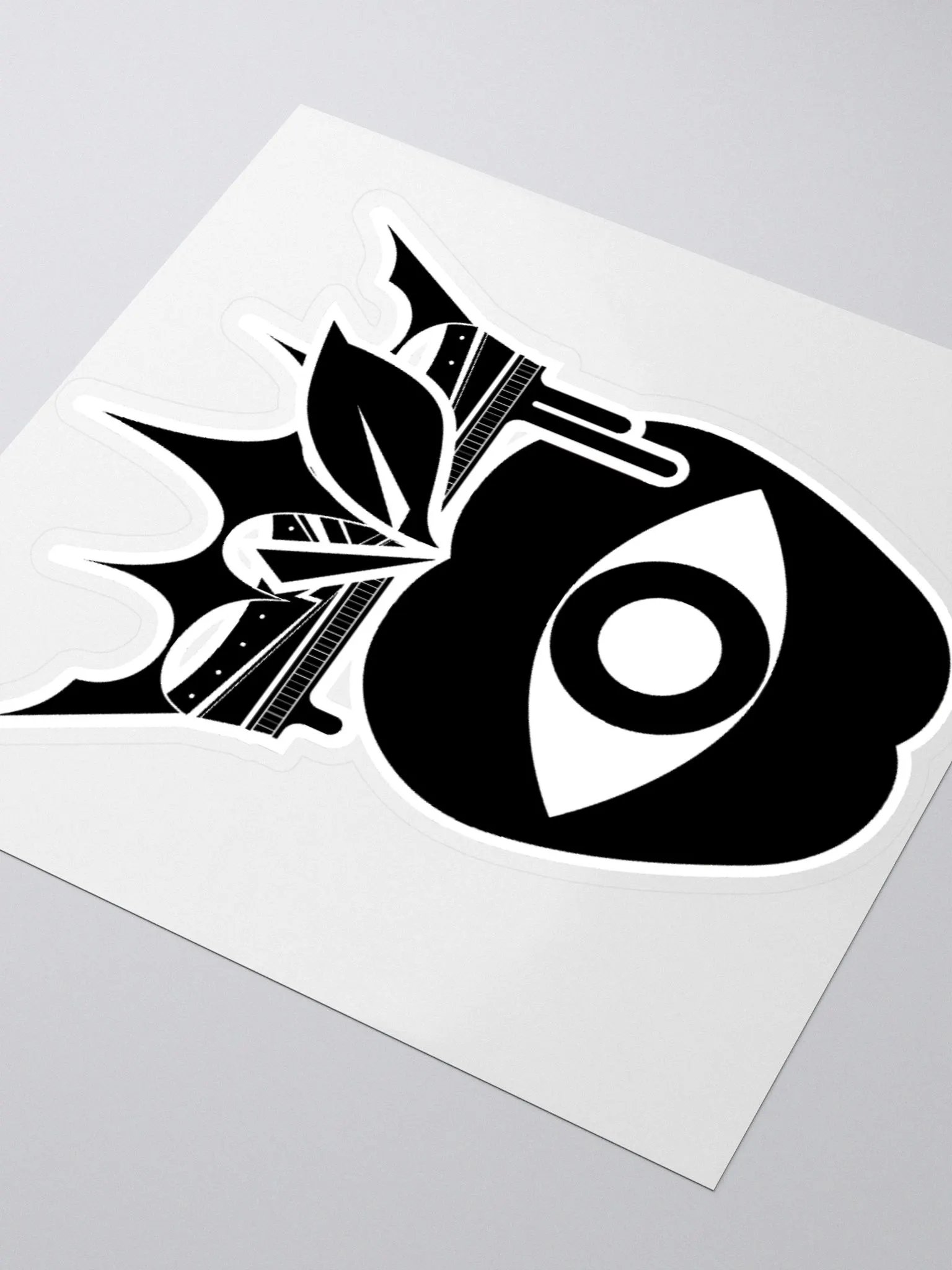 Crowned Apple LARGE (Black) ✦ Kiss Cut Stickers product image (8)