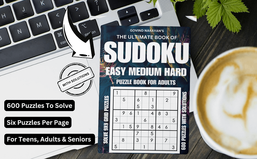 600 Easy, Medium, Hard Sudoku Puzzles | Ebook | Printable product image (3)