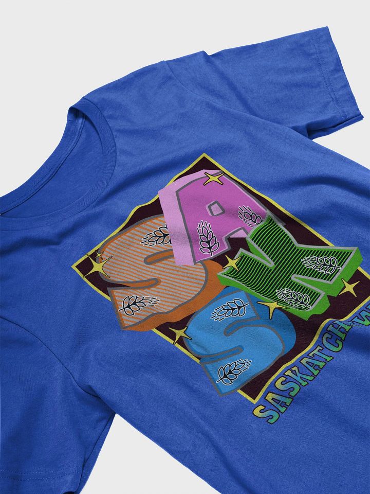 Sask Saskatchewan Block Letter Kaleidoscope T-Shirt product image (55)