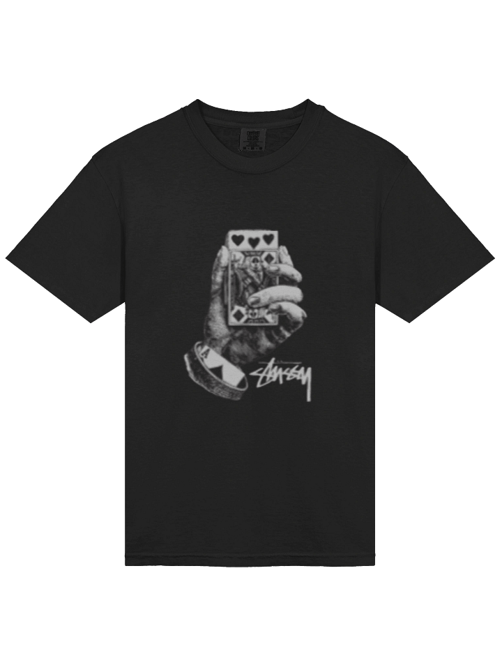 STUSSY ALL BETS OFF BLACK TEE PIGMENT DYED product image (1)