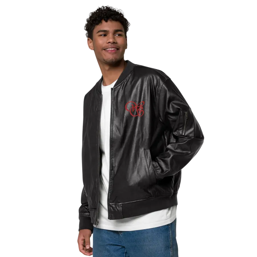 WS Faux Leather Bomber Jacket product image (5)