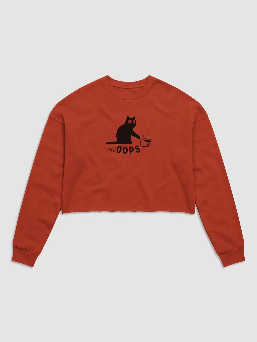 Oops! Cat Silhouette Knockover Crop Sweatshirt product image (2)