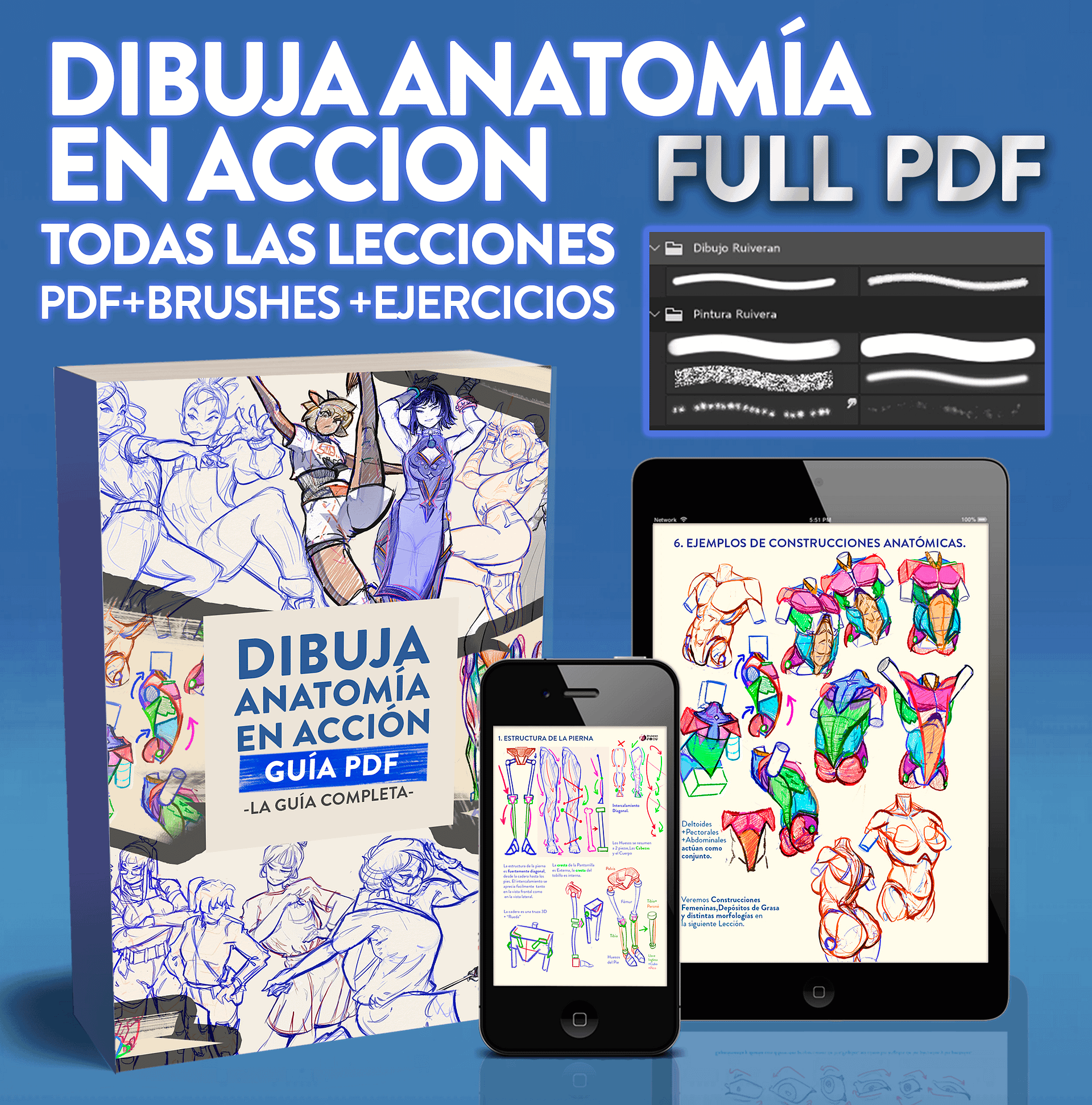 DIBUJA ANATOMÍA EN ACCIÓN (Full PDF)+ Pinceles 2025 + Rutina de Prácticas product image (1)