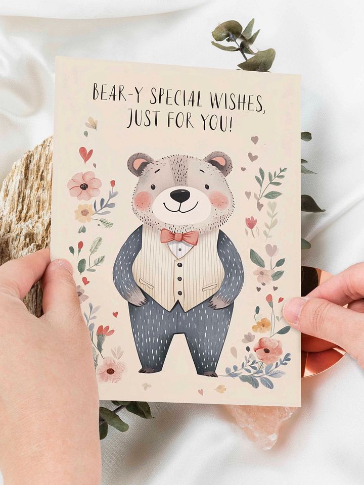 Bear-y Special Wishes-Adorable Greeting Card product image (1)