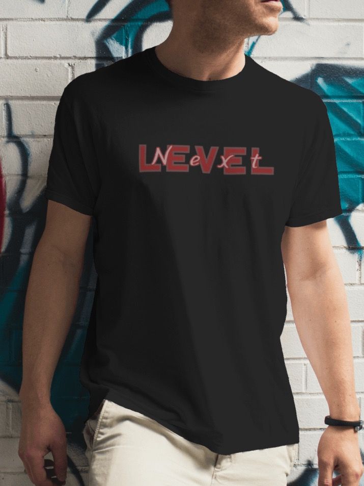 Level Up Red Stylized T-Shirt product image (5)