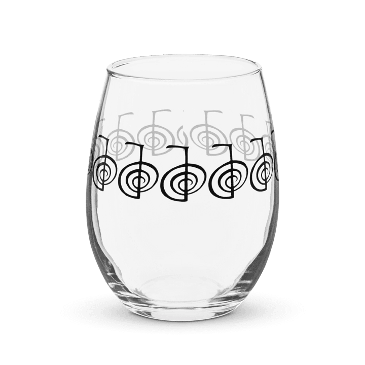 Drinking glass with Reiki healing symbol surrounding entire glass product image (1)