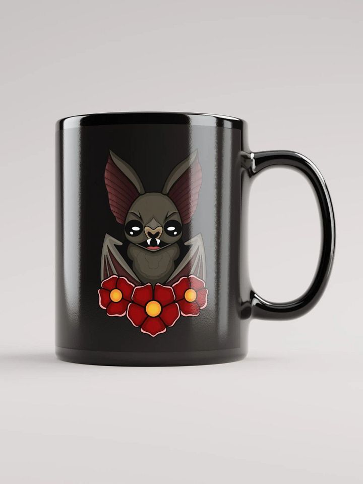 Floral Bat Black Glossy Mug product image (1)