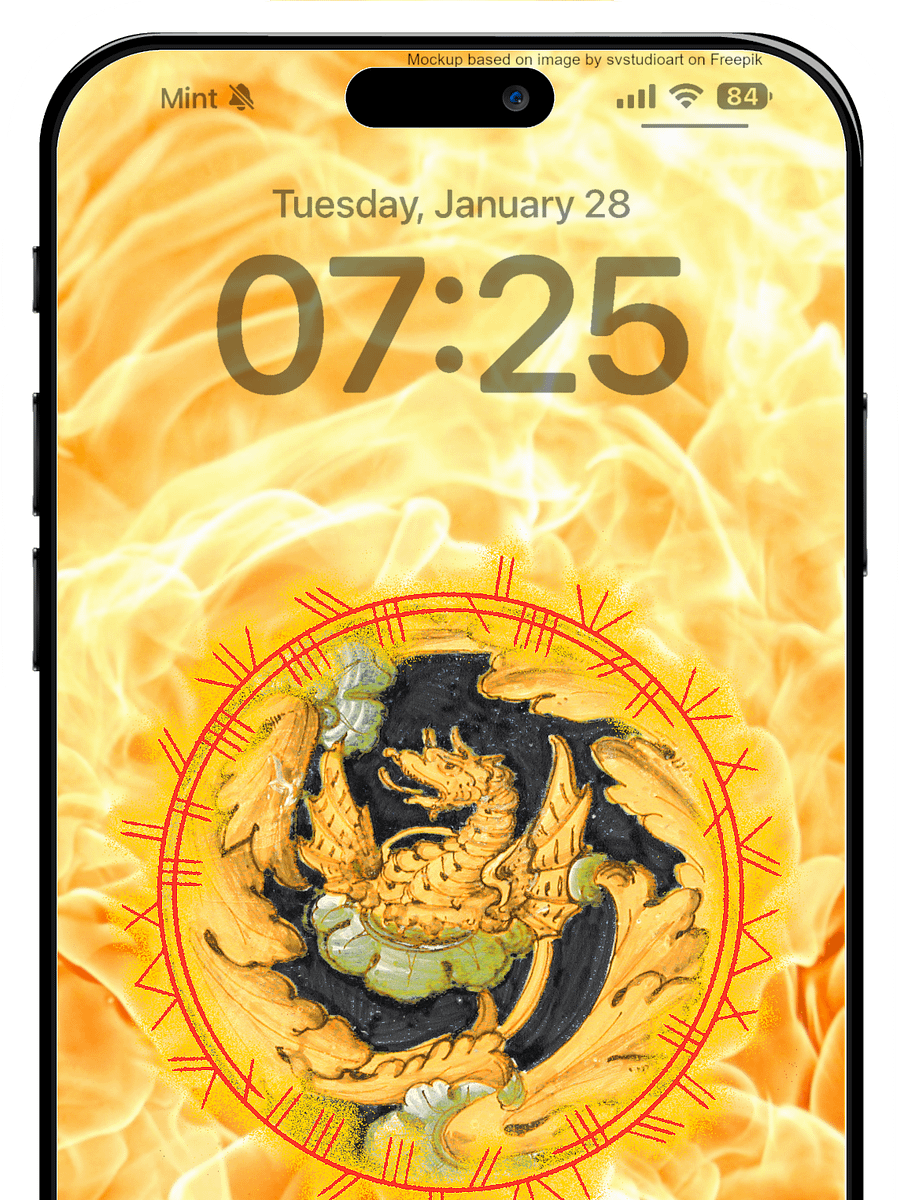 Gold Dragon Phone Wallpaper product image (1)