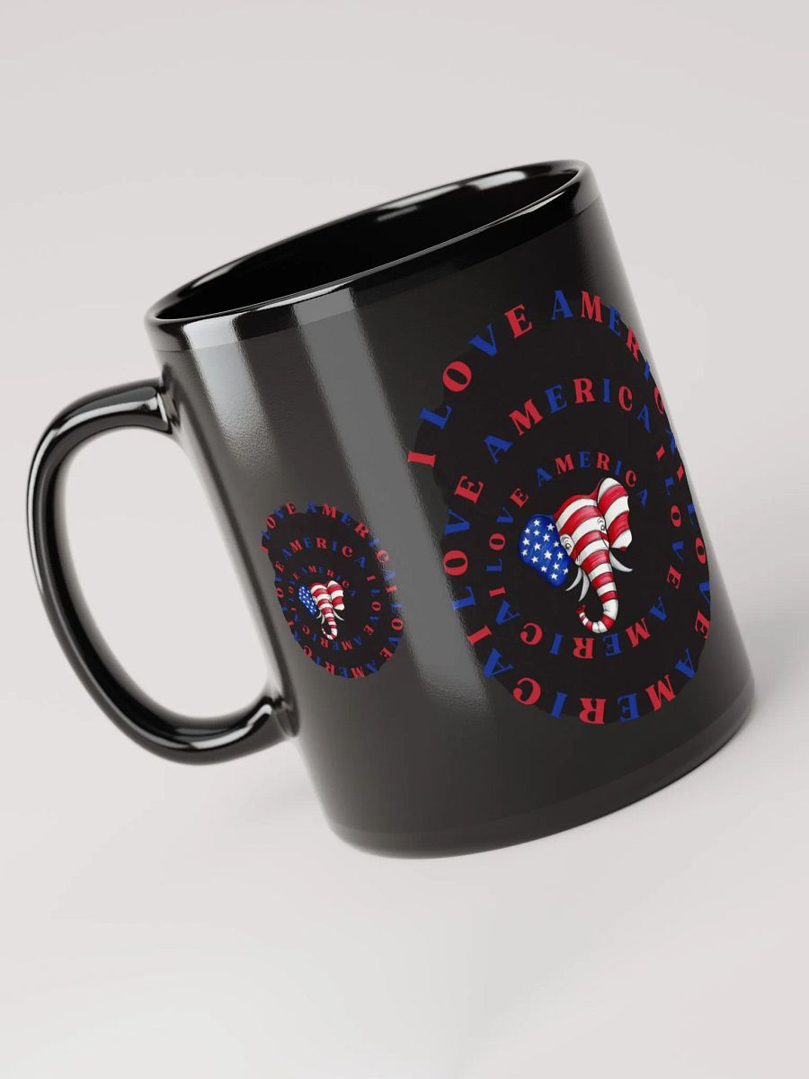 Mug Black glossy mug with I LOVE AMERICA design. product image (4)