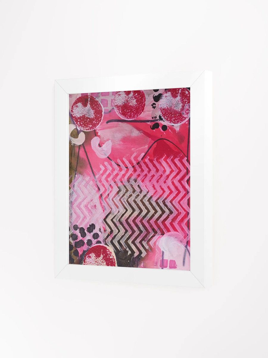 abstract original painting printed and framed, pink impression product image (3)