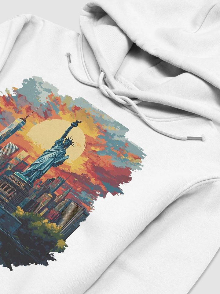 NYC Sunset Unisex Hoodie – Statue of Liberty Vibes product image (1)