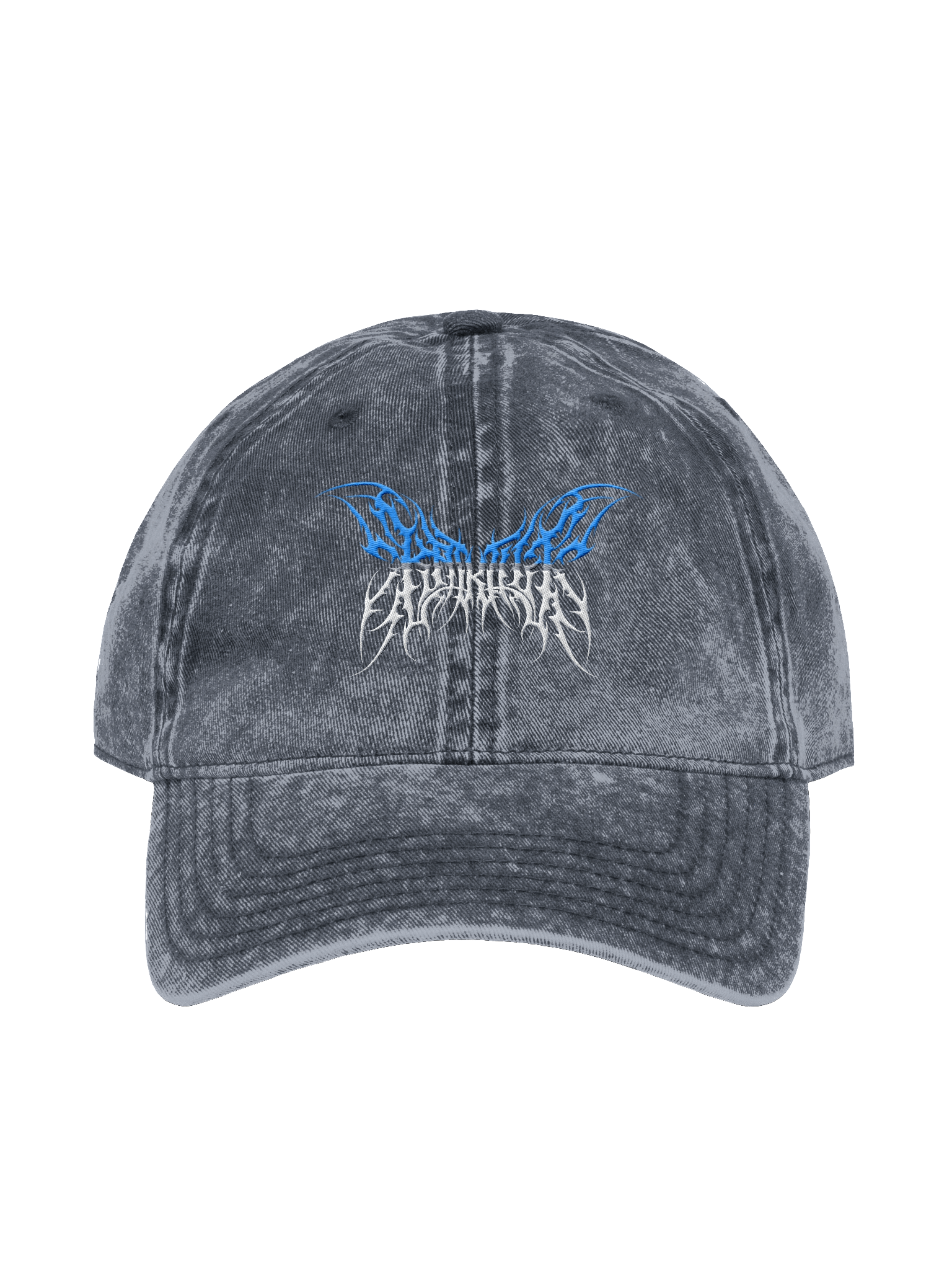 Kat Kult Vintage Wash Dad Hat (Blue & White logo) product image (4)