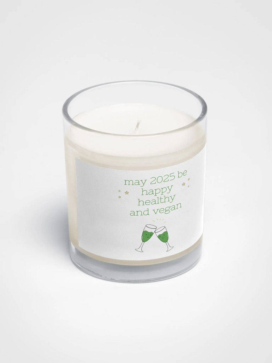 “Happy, Healthy, and Vegan 2025” Soy Wax Glass Jar Candle product image (2)