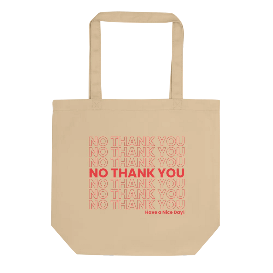 No Thank You Tote (Tan) product image (1)