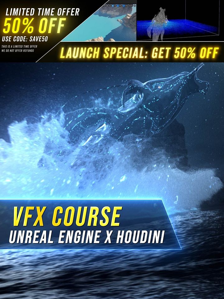 Unreal Engine x Houdini Water Tutorial - Complete Workflow Course By Mikkel Lassalle product image (1)