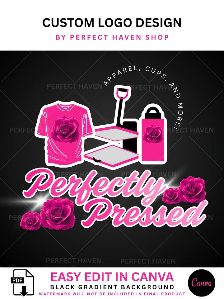 Logo Design - Heat Press Theme 111625 - Digital Download - Edit in Canva product image (1)