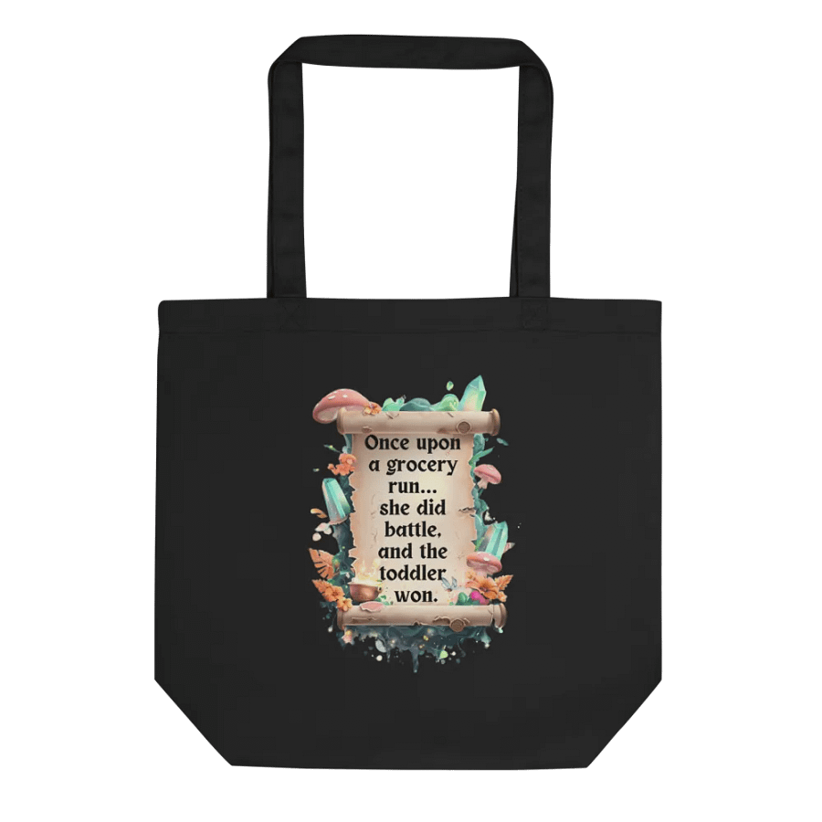 Funny Mom Tote Bag – ‘Once Upon A Grocery Run’ Shopping Humor Bag - Tall product image (1)