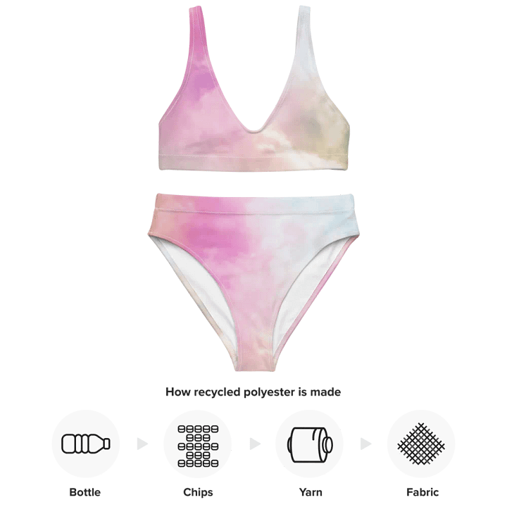 Blur cloud rainbow Design High Waisted Bikini - V4 product image (2)