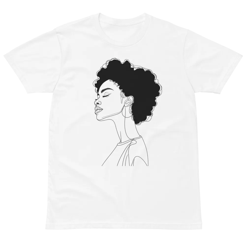 Curly Woman Line Art Profile Unisex Tee product image (17)