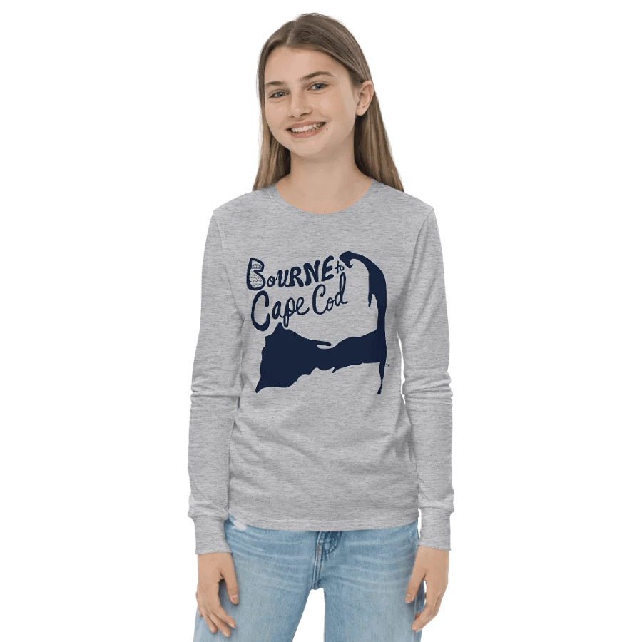 Girls' | BOURNE to Cape Cod™ | Youth Long Sleeve Tee | Coastal Cool for the Next Generation | Navy Logo product image (2)