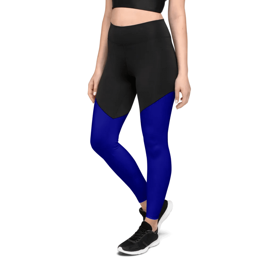 Plain Color Navy Blue Sports Leggings product image (3)